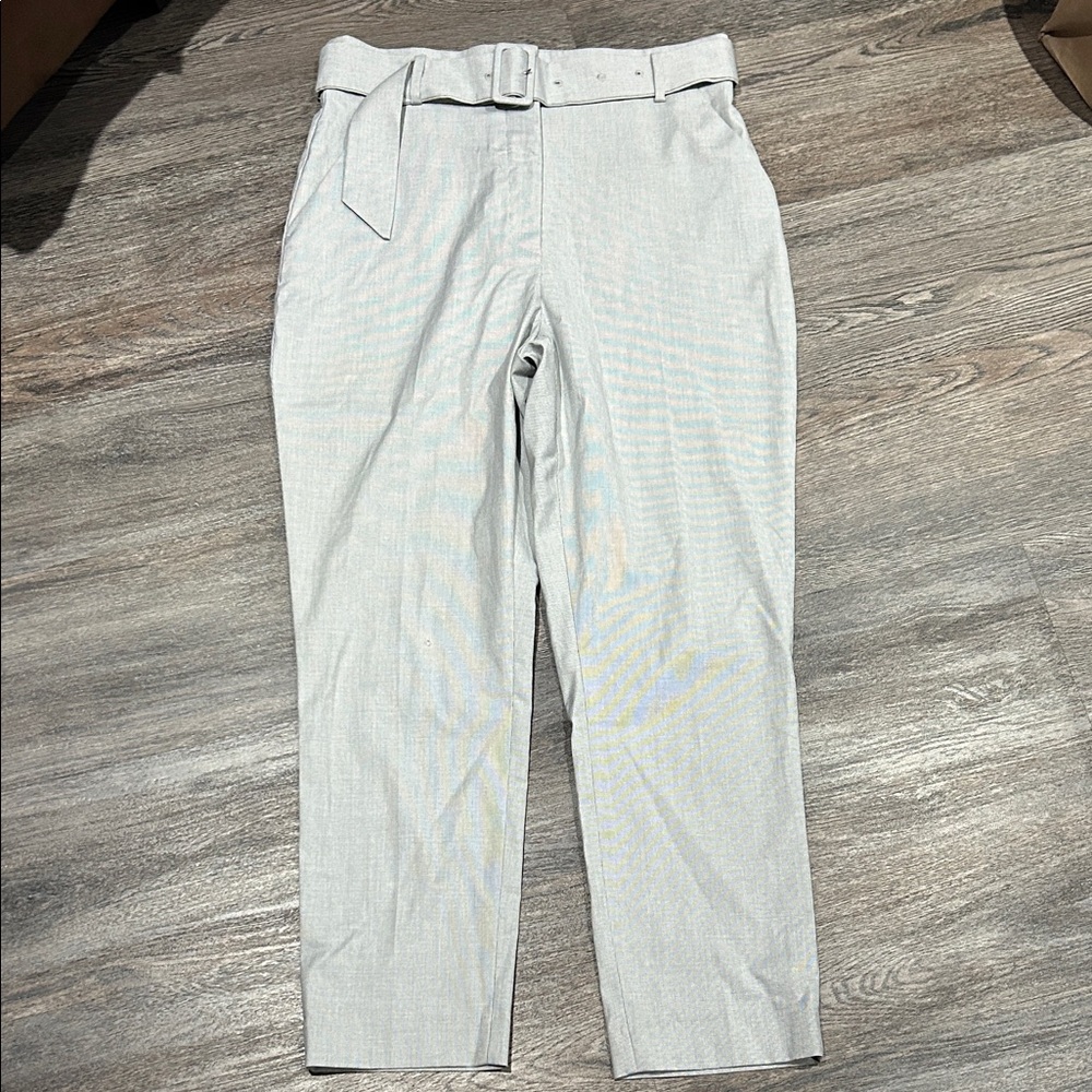 H&M Soft Gray Belted Trousers
